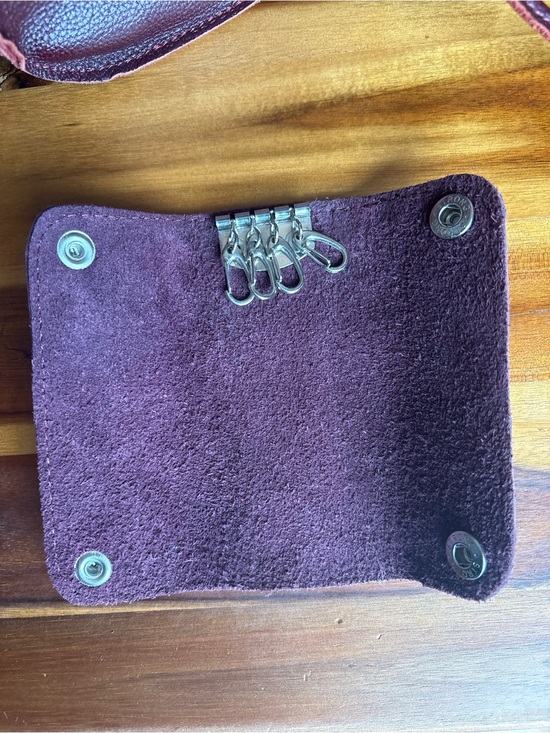 Handmade 100% Leather Mini Burgundy Backpack - Includes Leather Key Holder main image 6